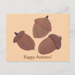 Happy Herbst Drei Acorns Postkarten