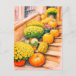 Happy Herbst Erntedank Pumpkin Postcard Postkarte