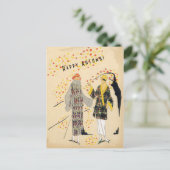 Happy Herbst Flapper Fashions im Herbst Postkarte (Stehend Vorderseite)
