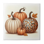 Happy Herbst Herbst farbenfrohe Pumpkins Fliese (Vorderseite)