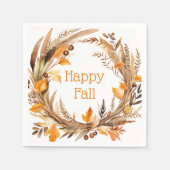 Happy Herbst Herbstfeuer Serviette (Vorderseite)