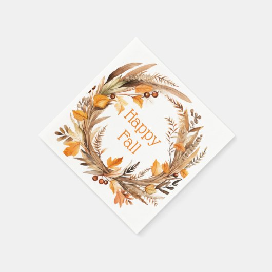 Happy Herbst Herbstfeuer Serviette (Ecke)