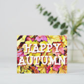 Happy Herbst Herbstlaube Postkarte (Stehend Vorderseite)