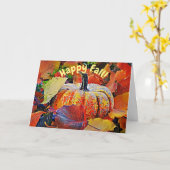 Happy Herbst Herbstsaison Kunstkarte Karte (Gelbe Blume)