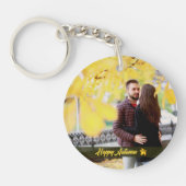 Happy Herbst Pärchen Foto Schlüsselanhänger (Vorderseite)