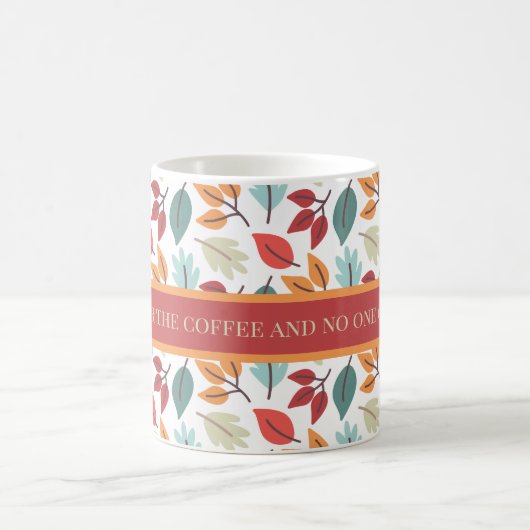 Happy Herbst personalisierte Blätter Muster Kaffeetasse (Mittel)