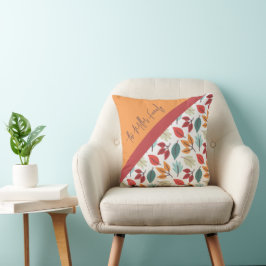 Happy Herbst personalisierte Blätter Muster Kissen