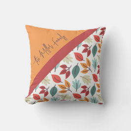 Happy Herbst personalisierte Blätter Muster Kissen
