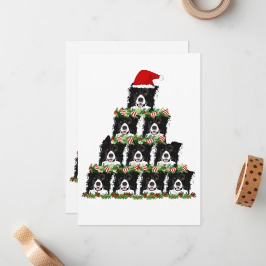 Happy Herding Dog Holidays Mitteilungskarte (Vorderseite/Rückseite Beispiel)