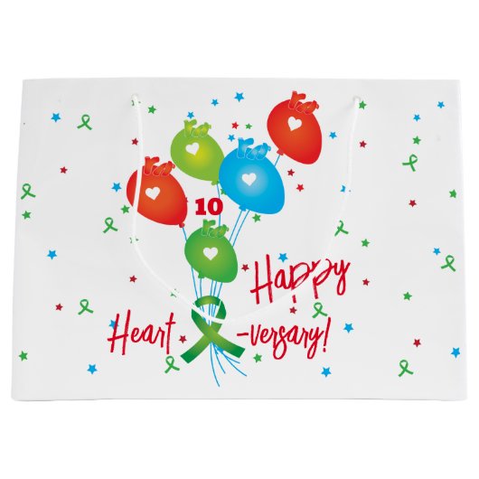 Happy Herzjubiläum Balloons Transplant Große Geschenktüte (Vorderseite)