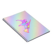 Happy Hexe, die auf Broomstick Zeichne Notizblock (Rechte Seite)