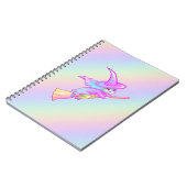 Happy Hexe, die auf Broomstick Zeichne Notizblock (Linke Seite)