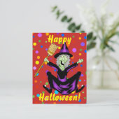 Happy Hexe Halloween Postcard Postkarte (Stehend Vorderseite)