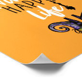 Happy Hexe Happy Life | Orange Halloween Hexe Poster (Ecke)