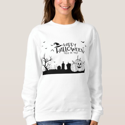 Happy Hhalloween Trick oder Leckerbissen Sweatshirt (Vorderseite)