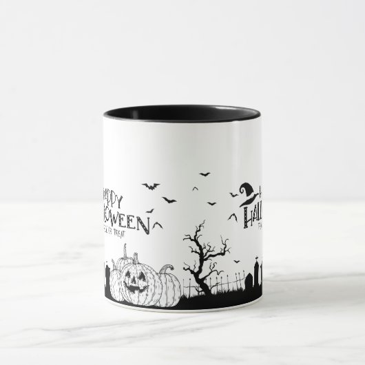 Happy Hhalloween Trick oder Leckerbissen Tasse (Zentrum)