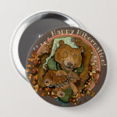 Happy Hibernation Cudly Bären Button (Vorne & Hinten)