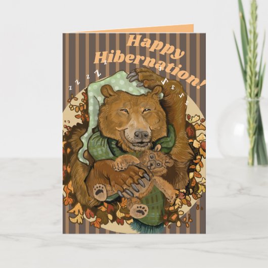 Happy Hibernation Cudly Bear Card Karte (Vorderseite)