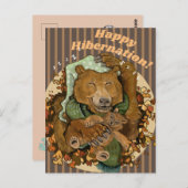 Happy Hibernation Cudly Bear Card Postkarte (Vorne/Hinten)