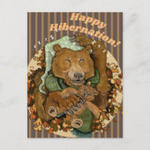 Happy Hibernation Cudly Bear Card Postkarte (Vorderseite)