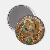 Happy Hibernation Cudly Bear Magnet (Vorderseite/Rückseite)