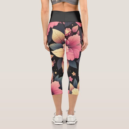 Happy Hibiskus Capri Leggings (Rückseite)
