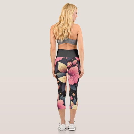 Happy Hibiskus Capri Leggings (Rückseite)