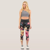 Happy Hibiskus Capri Leggings (Vorderseite)