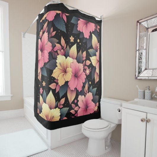 Happy Hibiskus Duschvorhang (Beispiel)