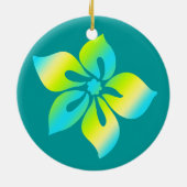 Happy Hibiskus Hawaiian Ornaments Keramik Ornament (Hinten)