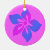 Happy Hibiskus Hawaiian Ornaments Keramikornament (Hinten)