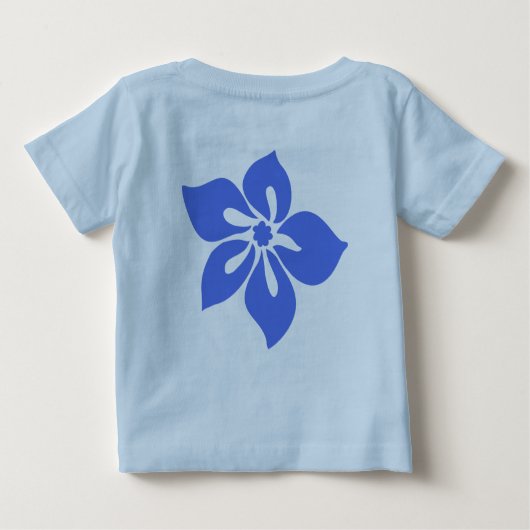 Happy Hibiskus Tropical Floral Baby T-shirt (Rückseite)