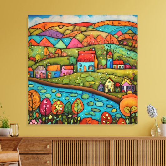 Happy Hills Leinwanddruck (Insitu (Wohnzimmer))
