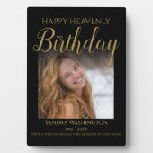 Happy Himmlisch Birthday Foto Memorial Fotoplatte (Vorderseite)