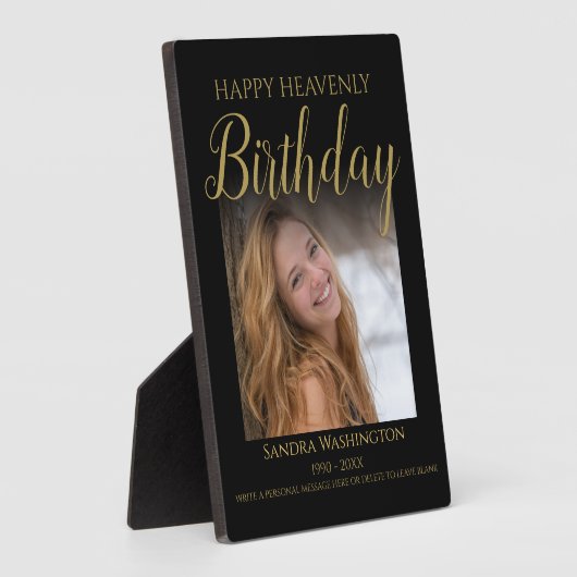 Happy Himmlisch Birthday Foto Memorial Fotoplatte (Seite)