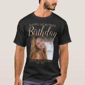 Happy Himmlisch Birthday Foto Memorial T - Shirt (Vorderseite)