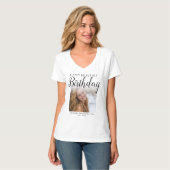 Happy Himmlisch Birthday Foto Memorial T - Shirt (Vorderseite Vollansicht)