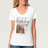 Happy Himmlisch Birthday Foto Memorial T - Shirt (Vorderseite)