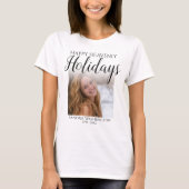 Happy Himmlisch Holidays Foto Memorial T-Shirt (Vorderseite)