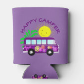 Happy Hippie Camper Van Fun farbenfrohe Grafik Dosenkühler (Rückseite)