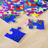 Happy Hippie Cat Sonnenbrille Peace Signes Blume " Puzzle (Seite)