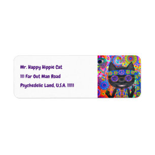 Happy Hippie Cat Sunglasses Peace Signes Blume