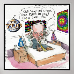 Happy Hippie Funny Poster von LT-Cartoon