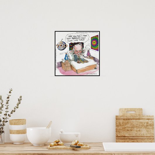 Happy Hippie Funny Poster von LT-Cartoon (Küche)