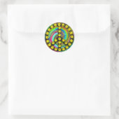 Happy Hippie Peace Runder Aufkleber (Tasche)