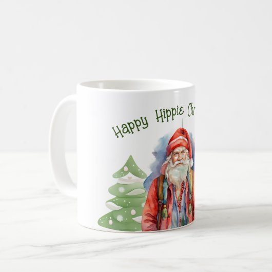 Happy Hippie Weihnachts-Tasse Kaffeetasse (Vorderseite Links)