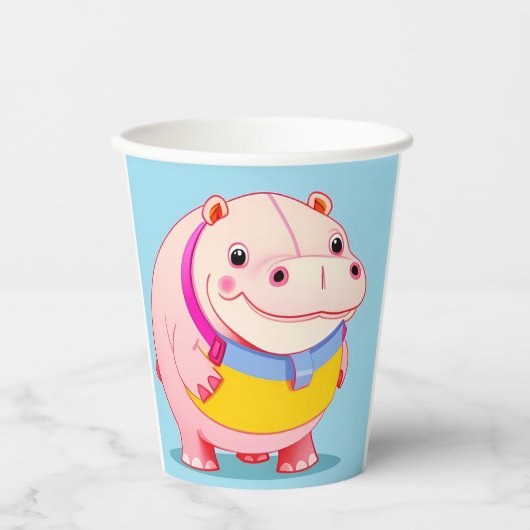 Happy Hippo Character Pappbecher (Vorderseite)