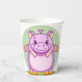 Happy Hippo Character Pappbecher (Rückseite)