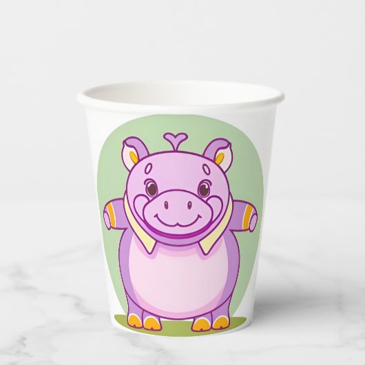 Happy Hippo Character Pappbecher (Vorderseite)