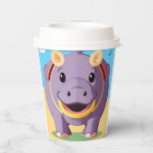 Happy Hippo Character Pappbecher (Rückseite)